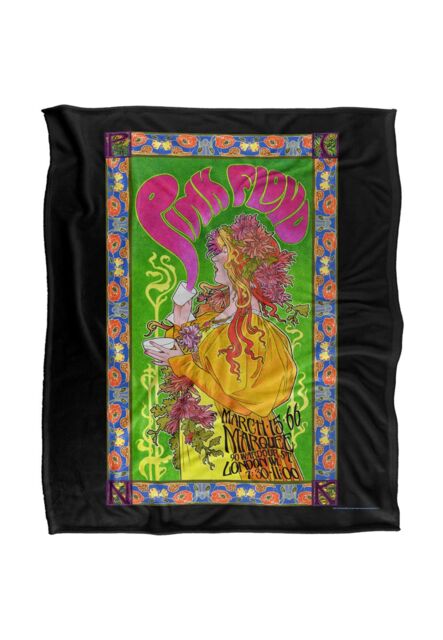 Pink Floyd 1966 Marquee London Poster Silky Touch Super Soft Throw Blanket 152 X 127 cm in White - image 1