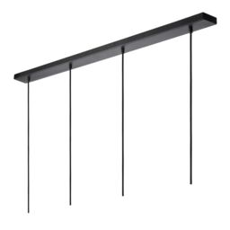 Lucide 'GIPSY' Dimmable Adjustable Indoor Modern Bar Pendant Light 4xE27 in Black - thumbnail 4