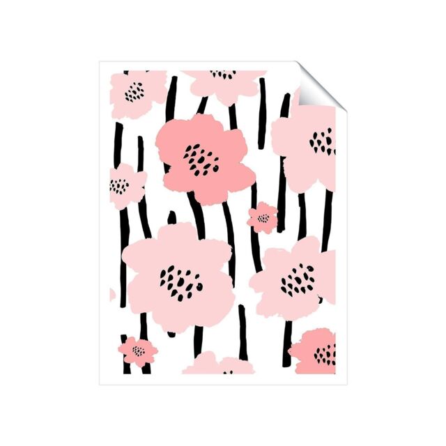 "Warren Reed - Designer Pastel Pink Flowers Unframed Art Print - Size: W20"" x H30""" - image 1