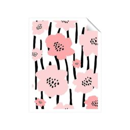 "Warren Reed - Designer Pastel Pink Flowers Unframed Art Print - Size: W20"" x H30""" - thumbnail 1