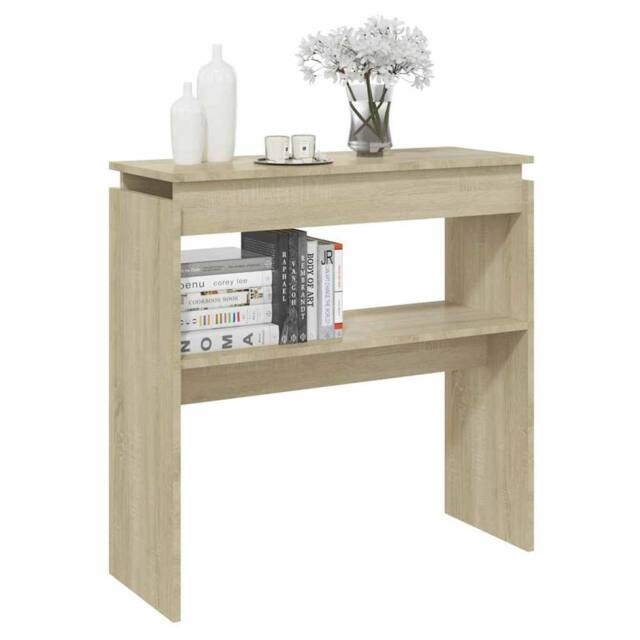 Berkfield Home Decorative Console Table Sonoma Oak 80x30x80 cm Engineered Wood in Light Tan - Size: 80 x 30 x 80 cm - image 1