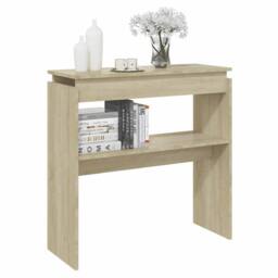 Berkfield Home Decorative Console Table Sonoma Oak 80x30x80 cm Engineered Wood in Light Tan - Size: 80 x 30 x 80 cm