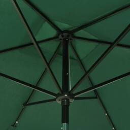 Berkfield Home Parasol with LEDs & Steel Pole Green 2x3 m - thumbnail 9