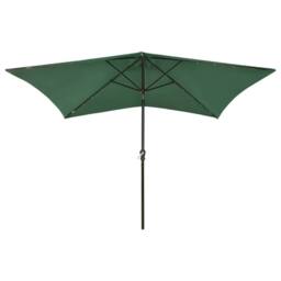 Berkfield Home Parasol with LEDs & Steel Pole Green 2x3 m - thumbnail 3