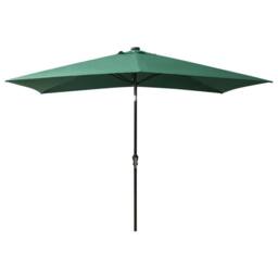 Berkfield Home Parasol with LEDs & Steel Pole Green 2x3 m - thumbnail 1