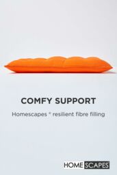 Homescapes Seat Pad Luxury 100% Cotton Indoor Outdoor Garden Cushion, Button Tie, 40cm in Orange - thumbnail 4