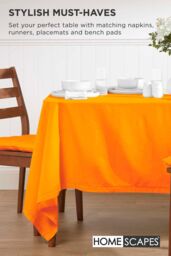 Homescapes Seat Pad Luxury 100% Cotton Indoor Outdoor Garden Cushion, Button Tie, 40cm in Orange - thumbnail 7