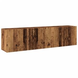 Berkfield Home TV Cabinets Wall-mounted 2 pcs Old Wood 80x30x41 cm in Brown - Size: 80 x 30 x 41 cm - thumbnail 2