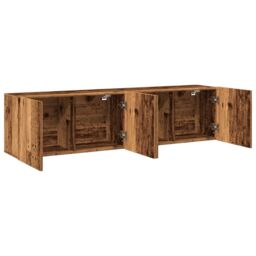 Berkfield Home TV Cabinets Wall-mounted 2 pcs Old Wood 80x30x41 cm in Brown - Size: 80 x 30 x 41 cm - thumbnail 5