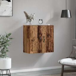Berkfield Home Wall Cabinet Old wood 60 x 31 x 60 cm Engineered wood in Brown - thumbnail 4