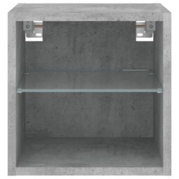 Berkfield Home TV Wall Cabinet with LED Lights Concrete Grey 30x28.5x30 cm - thumbnail 8