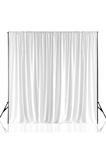 Neel Blue 3x3 Metres Spandex Backdrop Curtain, Wrinkle-Free Polyester Fabric Backdrop Panel in White - image 1