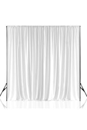 Neel Blue 3x3 Metres Spandex Backdrop Curtain, Wrinkle-Free Polyester Fabric Backdrop Panel in White - thumbnail 1