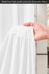 Neel Blue 3x3 Metres Spandex Backdrop Curtain, Wrinkle-Free Polyester Fabric Backdrop Panel in White - thumbnail 5