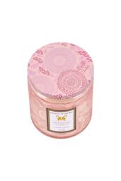 Living and Home Embossing Glass Cup Soy Wax Scented Candle with Lid in Pink - thumbnail 4