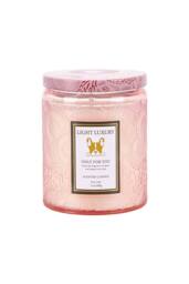 Living and Home Embossing Glass Cup Soy Wax Scented Candle with Lid in Pink - thumbnail 1
