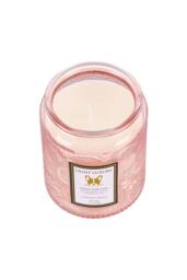 Living and Home Embossing Glass Cup Soy Wax Scented Candle with Lid in Pink - thumbnail 5