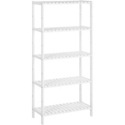 SONGMICS Bamboo 5 Tier Storage Shelf for Bathroom or Living Room in White - thumbnail 8