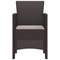 Berkfield Home Garden Chairs with Cushions Set of 2 Brown, Taupe in Brown - thumbnail 5