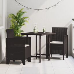 Berkfield Home Garden Chairs with Cushions Set of 2 Brown, Taupe in Brown - thumbnail 1