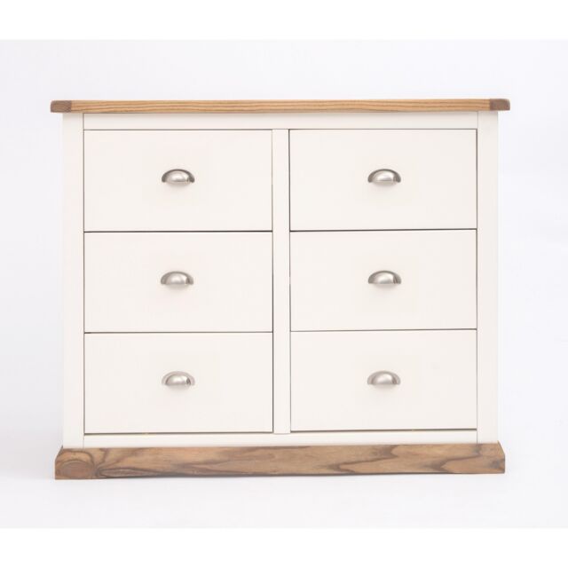 Cabinet Bits Tropea 6 Drawer Chest of Drawers Chrome Cup Handle in Off-White - image 1