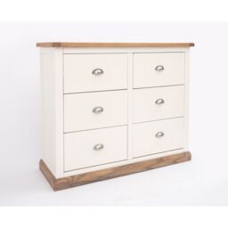 Cabinet Bits Tropea 6 Drawer Chest of Drawers Chrome Cup Handle in Off-White - thumbnail 3