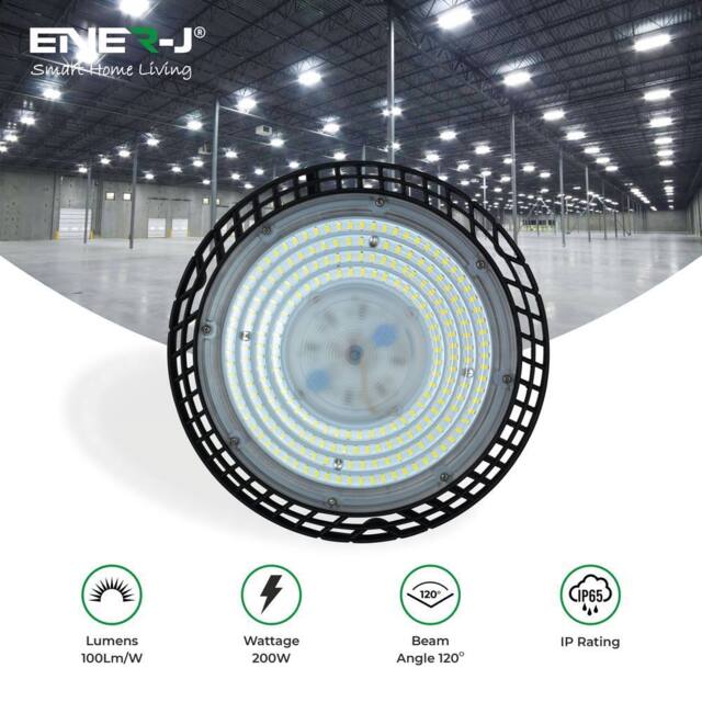 ENER-J ENERJ 150W UFO Highbay15000 Lumens 6000K Cool White in Black