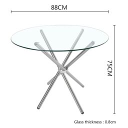 Living and Home 5pcs Dining Table Set of 4 Modern Faux Leather Dining Chairs and Tempered Glass Table in Black - thumbnail 7