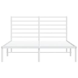 Berkfield Home Metal Bed Frame with Headboard White 120x200 cm - Size: Small Double - thumbnail 6