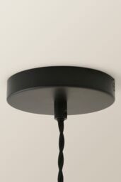 ValueLights Cheltenham Clear Ribbed Glass Dome Pendant Ceiling Light in Black - thumbnail 5