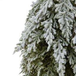Lemon Pavilion Furniture and Decor Small Snowy Fir Tree on Tall Wood Log - Plastic - Height 30 cm - Brown - thumbnail 3