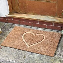 Marco Paul Non Slip Door Mat - Heart - Felt in Beige - Size: Medium - thumbnail 1