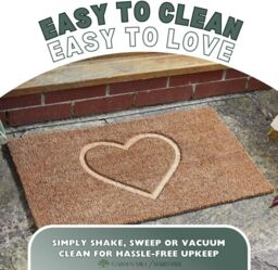 Marco Paul Non Slip Door Mat - Heart - Felt in Beige - Size: Medium - thumbnail 6