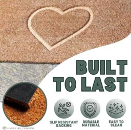 Marco Paul Non Slip Door Mat - Heart - Felt in Beige - Size: Medium - thumbnail 7