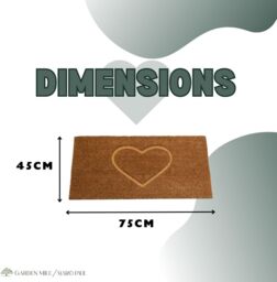 Marco Paul Non Slip Door Mat - Heart - Felt in Beige - Size: Medium - thumbnail 2
