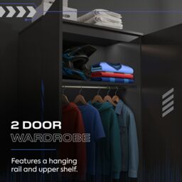 X Rocker Octane 3PC Bedroom Furniture Set for Kids - Bedside, Chest & Wardrobe in Blue - thumbnail 5