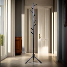 Pirlo Plush Wooden Adjustable Coat Stand With 8 Hooks in Black - thumbnail 3