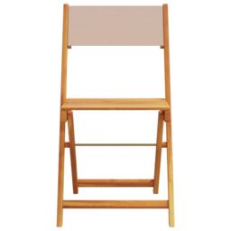 Berkfield Home Folding Garden Chairs 6 pcs Taupe Fabric & Solid Wood - thumbnail 4