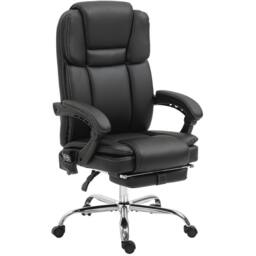 STILVORA Executive Office Chair with Massage & Footrest in Black - thumbnail 3