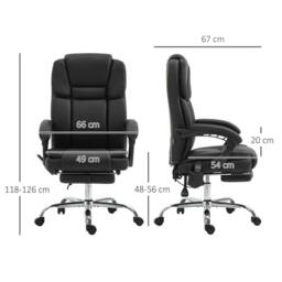 STILVORA Executive Office Chair with Massage & Footrest in Black - thumbnail 2