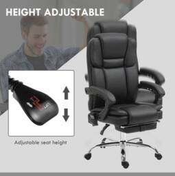 STILVORA Executive Office Chair with Massage & Footrest in Black - thumbnail 5