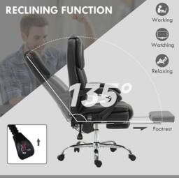 STILVORA Executive Office Chair with Massage & Footrest in Black - thumbnail 6