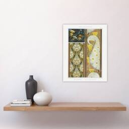"Artery8 Peacock Jellyfish Lily Nouveau Vintage Wall Art Print Verneuil in Brown - Size: W24"" x H32""" - thumbnail 4