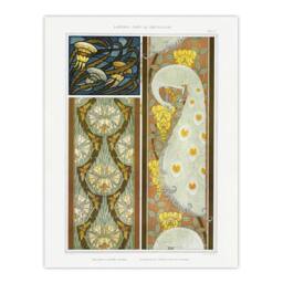 "Artery8 Peacock Jellyfish Lily Nouveau Vintage Wall Art Print Verneuil in Brown - Size: W24"" x H32""" - thumbnail 1