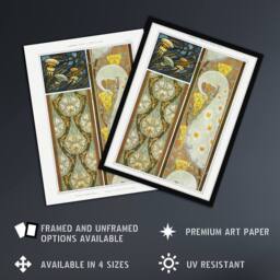 "Artery8 Peacock Jellyfish Lily Nouveau Vintage Wall Art Print Verneuil in Brown - Size: W24"" x H32""" - thumbnail 2
