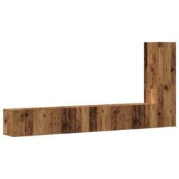 Berkfield Home Classic 3 Piece TV Cabinet Set Wall-mounted Old Wood Engineered Wood - thumbnail 3