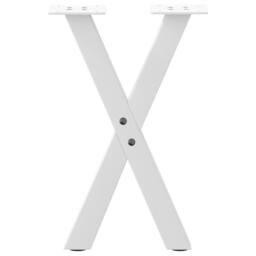 Berkfield Home Coffee Table Legs X-Shaped 2 pcs White 28x(42-43) cm Steel - thumbnail 5