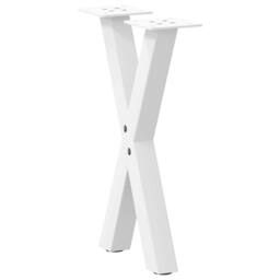 Berkfield Home Coffee Table Legs X-Shaped 2 pcs White 28x(42-43) cm Steel - thumbnail 4