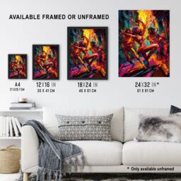 Artery8 Wall Art Print Reggaeton Modern Urban Street Dance Reggae Music Latin American Dance Hall Painting Rhythm Body Energy Theatre Arts Artwork - thumbnail 3