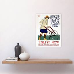 "Artery8 United States School Garden Army Vintage Wall Art Print Penfield in White - Size: W24"" x H32""" - thumbnail 4